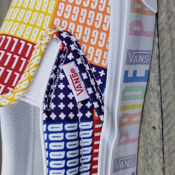 Vans Classic Slip On Pride Multi/True White Skate Casual Sneakers - Picture 8 of 8
